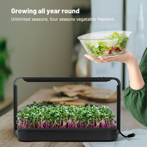 Kit de culture compact pour micro-légumes d'intérieur et de table, avec plateau hydroponique auto-arrosant et minuterie LED - Product Image 4