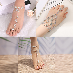 Cavigliere RINHOO di Lusso con Perle Scintillanti per Donne, Gioielli Etnici per <span class=keywords><strong>Piedi</strong></span>, Catena per Caviglia da <span class=keywords><strong>Donna</strong></span> per Feste in Spiaggia - Product Image 2