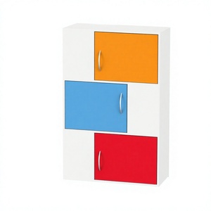 Mueble de Salón Moderno con 3 Puertas, Armario de Almacenamiento Multicolor de Tablero de Partículas, Diseño de Panel Plano, Estilo Contemporáneo - Product Image 1