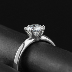 Anillo de Compromiso de Moda con Moissanita, Joyería 925 para Mujer, Anillos de Plata 925 con Baño de Rodio y Piedra de Moissanita para Boda - Product Image 4