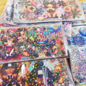 Autocollants holographiques arc-en-ciel pour gobelets, transferts UV DTF pour la décoration de verres, impression par transfert doux au toucher, résistants aux rayures - Product Image 2