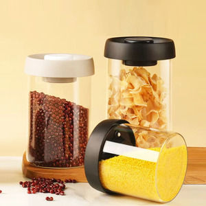 Barattolo <span class=keywords><strong>in</strong></span> <span class=keywords><strong>Vetro</strong></span> Borosilicato per Concentrati, Contenitore Ermetico per Alimenti con Coperchio Ribaltabile, Design Moderno - Product Image 2