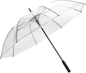 Paraguas Großhandel weißen Regenschirm Hochzeit transparente benutzer definierte Werbung wind dichte Sonne Golf gerade Regenschirm mit Logo zum Verkauf