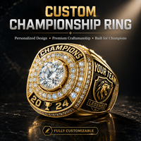 Bague de champion national en laiton avec design 3D personnalisé, trophée de football américain, logo métallique personnalisé pour équipe, bague de championnat fantaisie