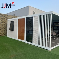 Maison conteneur extensible JJM Hurricane Proof 20Ft 40Ft avec salon, 2 à 5 chambres, design pliable, villa de luxe