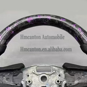 Volante Deportivo de Fibra de Carbono Forjado con Agarre de Cuero Perforado, Compatible con Cadillac CT4 CT5, en Oferta - Product Image 2