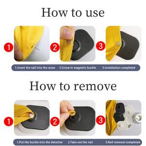 100 étiquettes de sécurité EAS carrées grises, étiquettes rigides RF 82 MHz, à utiliser avec un système antivol RF pour les magasins de vêtements - Product Image 5