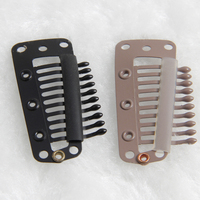 Clips de Acero Inoxidable Tipo I de Alta Calidad, 10 Dientes, 3.8cm, para Pelucas y Extensiones de Cabello, Uso Comercial