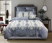 Ensemble de literie à rayures géométriques grises, ensemble de housse de couette brodée, 6 pièces pour chambre à coucher