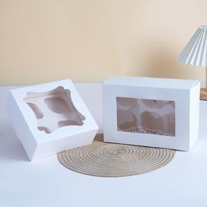 Thẻ trắng Kraft Giấy <span class=keywords><strong>Cupcake</strong></span> hộp bánh ngọt Bao bì tráng miệng hộp thực phẩm lớp bánh hộp - Product Image 2