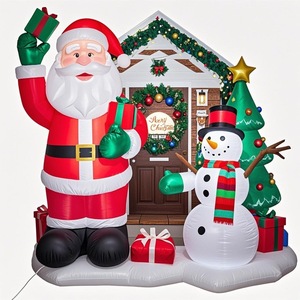 Cute Christmas Inflatable Santa Claus Tree and Snowman Ornaments for Holiday Parties Screen Blow-up Ornaments for Celebrations - Product Image 2