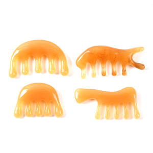 HZ pettine per capelli Lifting viso strumento di massaggio giada pettine per capelli in resina naturale Guasha - Product Image 4