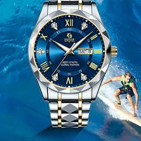 Montre squelette lumineuse pour homme, style mécanique, mouvement à quartz, étanche 30M, boîtier transparent