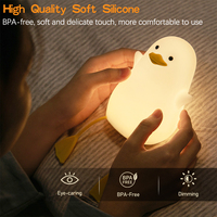 Lampe LED en silicone souple en forme de mouette rechargeable par USB, lampe de chevet, lampe de nuit pour chambre à coucher