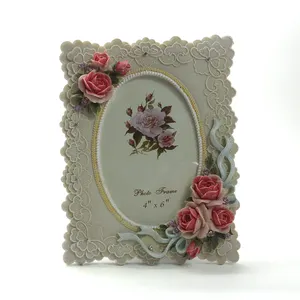 resin luxury vintage decoration souvenir photo frame , Handmade New design flower pot wall backdrop photo frame
