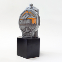 Trofeo de alta calidad personalizado de metal, de madera, plata, para tenis de mesa, con su logotipo, trofeo deportivo