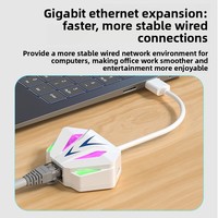 Carte réseau Ethernet filaire USB-C vers 10/100/1000 Mbps RGB pour ordinateur portable, externe, sans pilote, en stock