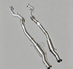 Collecteur d'échappement en acier inoxydable premium avec catalyseur pour Audi S6 <span class=keywords><strong>RS6</strong></span> C6 5.0T <span class=keywords><strong>V10</strong></span>, échappement performant avec protection thermique <span class=keywords><strong>2007</strong></span>-2011 - Product Image 1
