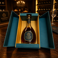 Boîte cadeau pour vin personnalisée à double porte magnétique, boîte d'emballage en papier rigide de luxe pour bouteille de vin de 750 ml
