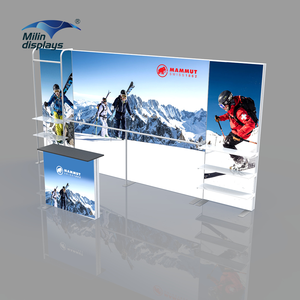 Stand de Exhibición LED de <span class=keywords><strong>10x10</strong></span> pies, Portátil, Personalizable, con Caja de Luz de Tela, Exhibidores para Ferias Comerciales, Fondo Retroiluminado con Estante para <span class=keywords><strong>Ropa</strong></span> - Product Image 5