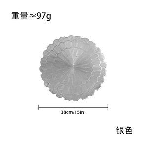 Nordic Minimalist PVC Placemat 38cm Round Silver <b>Waterproof</b> Oil Resistant Table <b>Mat</b> Home Hotel Use - Product Image 5
