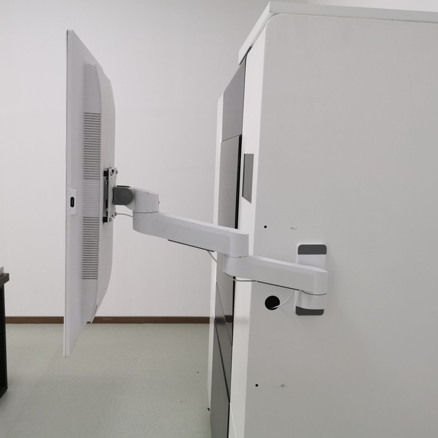 T8-WA02-W-White 15kg Premium Wall-Mounted 2-Section Robotic Arm Pivotable Vesa100*100 mm Tiltable Monitor Mount Arm