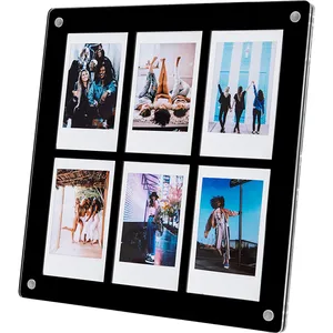 Cadre <span class=keywords><strong>photo</strong></span> collage Happy Frame, cadre <span class=keywords><strong>Polaroid</strong></span> pour photos, cadre acrylique flottant magnétique Instax Mini avec aimant et support - Product Image 1