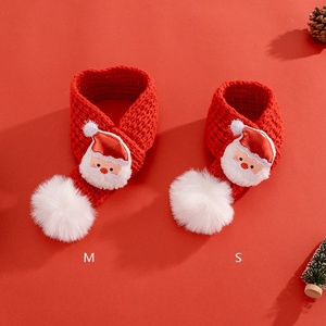 Zoyi Haustier Weihnachts-Strickschal Handgestricktes Halsaccessoire für Katzen Festliche Weihnachtskostüm-Mützen für Welpen - Product Image 3