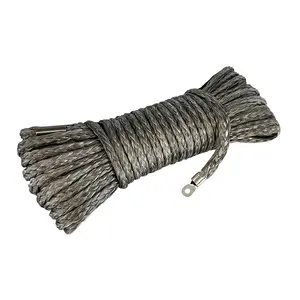 Off road rescue tools manufacturing rope synthetic uhmwpe winch rope with Hook