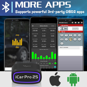Herramienta OBD II/EOBD ICar Pro 2S ELM327 BT 5.2 con Soporte para Android/iOS, 12V - Product Image 6