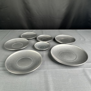 Piatto con motivo diamantato a doppio strato in acciaio inossidabile per uso alimentare antiscivolo facile da pulire cucina uso commerciale Design classico - Product Image 4