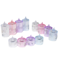 Schöne LED Flammenlose Gel-Wachskerzen Flackerndes Kristalldesign Batterie Inklusive Romantisch für Weihnachten Geburtstage Partys