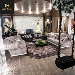 Divano in Velluto Bianco <span class=keywords><strong>Antico</strong></span> Design Italiano, <span class=keywords><strong>Arredamento</strong></span> per Soggiorno, Set di Divani Chesterfield Imbottiti <span class=keywords><strong>con</strong></span> Bottoni - Product Image 2