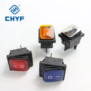 CHYF KCD415A/20A250VAC防水ロッカースイッチオンオフ2ポジションレッドLED 4ピンロッカースイッチ