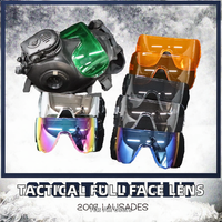 Masque tactique intégral Zlangsports avec lentille épaissie, masque à gaz CO2 multifonctionnel, accessoires de sport de plein air à la mode en polyester