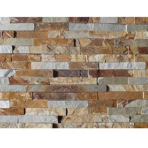 Modern Design Outdoor Exterior Slate Natural Stone Panel Veneer Wall Tiles Antacid-Resistant For Hotel Culture Cladding Blocks
