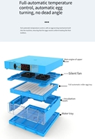 Incubateur d'œufs automatique compact intelligent à roulement, capacité 128 œufs, fonction 3-en-1, alimenté à l'énergie solaire pour poulets, canards, oies, cailles