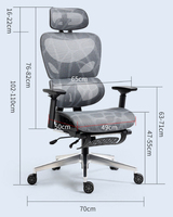 Chaise de bureau exécutive moderne 2022 à dossier haut, ergonomique, en maille, avec appui-tête, empilable