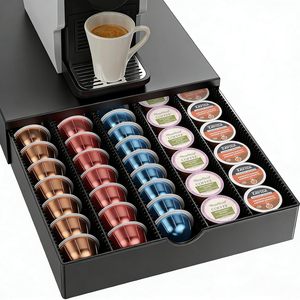 Compatible con <span class=keywords><strong>Nespresso</strong></span> <span class=keywords><strong>Vertuo</strong></span>, soporta hasta 40 cápsulas grandes/60 pequeñas, <span class=keywords><strong>organizador</strong></span> de cápsulas de café, cajón de almacenamiento metálico que ahorra espacio. - Product Image 2