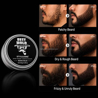 Kit de soin de la barbe pour homme, shampoing pour barbe, huile de croissance, baume, ensemble complet de 3 pièces pour les poils du visage secs et rugueux
