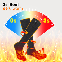 Chaussettes chauffantes électriques chauffantes à un bouton Savior pour hommes et femmes 7.4V 2200mAh Coolmax à 3 niveaux pour les jeunes