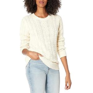 Logo personnalisé dames décontracté à manches longues pull-over pull femmes surdimensionné rond col en V tricots BD pull femme - Product Image 3