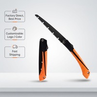 Scie pliante industrielle robuste avec lame en acier (240 mm) pour le bois, le métal, le camping et l'élagage - Dents renforcées