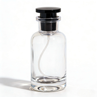 Flacon en verre transparent haut de gamme vide avec pompe pulvérisatrice, emballage cosmétique transparent rechargeable pour parfum, soin de la peau, sérum