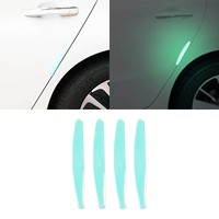 Bandes de protection lumineuses pour bord de porte de voiture, 4 pièces, auto-adhésives, anti-collision, anti-rayures, étanches, accessoires extérieurs pour carrosserie automobile