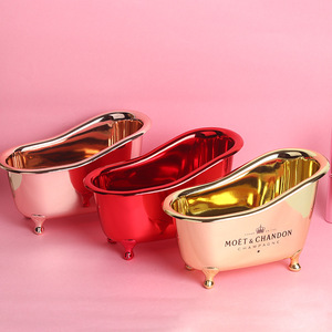 Mini Bathtub <b>Storage</b> <b>Box</b> <b>Small</b> Plastic PP Electroplated Silver Gold Red Color For Toiletries Kit - Product Image 1