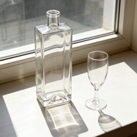 Bouteilles de liqueur en verre cristal blanc épaissi, style Guanshan, 500 ml et 750 ml, pour distribution de vin original avec bouchons – Vente en gros usine