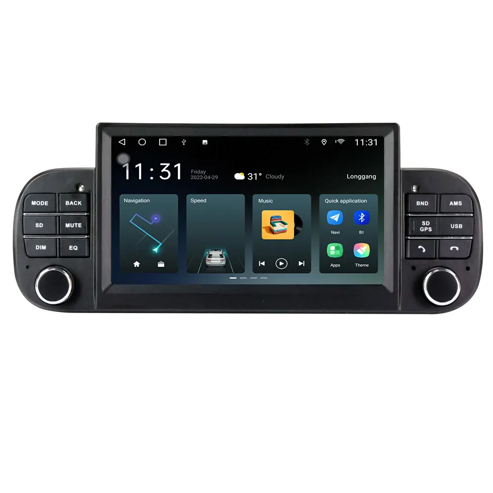 Pemutar Multimedia Mobil, 6.5 ''Android Radio Mobil untuk Fiat Panda 2013-2020 Stereo Video Mobil 8Core + 48EQ + IPS 4G LTE Tanpa DVD