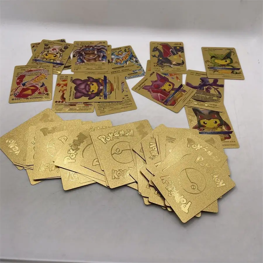 Offre Spéciale cartes clignotantes Pokemoned cartes de monstre de poche personnages d'anime série poke-mon cartes Flash à jouer pour cadeau d'enfant