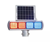 Rouge et Bleu Solaire led trafic barricade avertissement clignotant lumière solaire clignotant Led clignotant Lampe d'avertissement de trafic